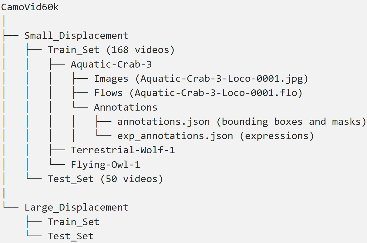 Dataset organization